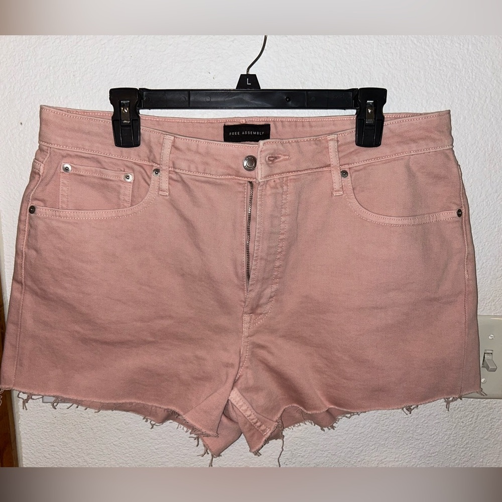 Free Assembly Pink Cutt Off shorts